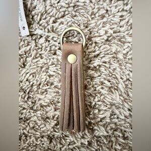 Portland Leather Goods Brown Leather Tassel Keychain
